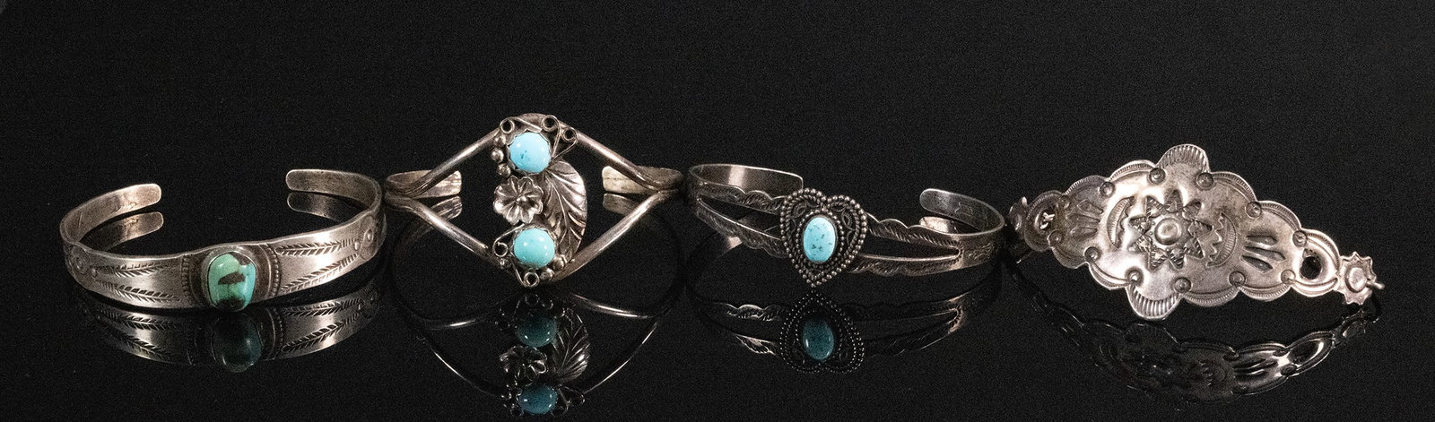 Native American Navajo Sterling Silver & Turquoise Cuff Bracelet Collection (1 of 6)