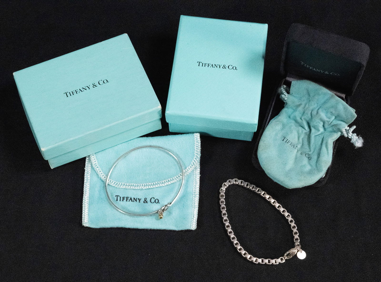 Tiffany & Co Sterling Silver Venetian Link Bracelet & Love Knot Bangle (1 of 7)