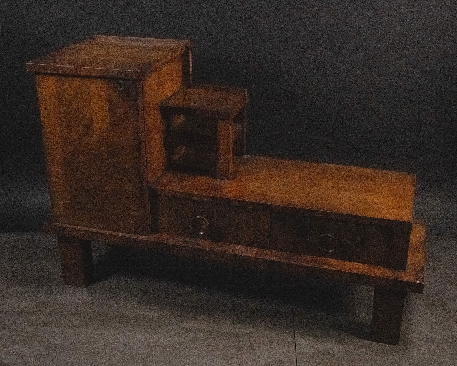 Art Deco Tiger's Oak Vanity Table w/ Mirror (1 of 12)