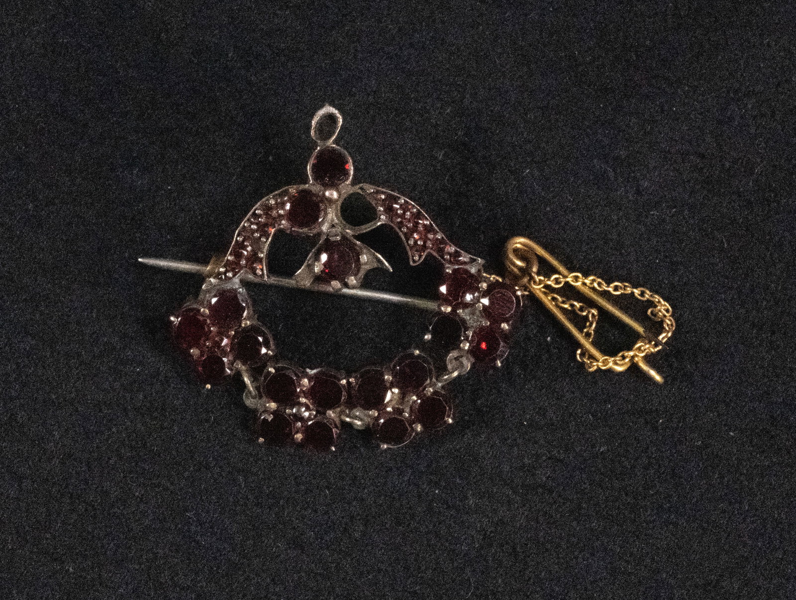 Edwardian 14K Gold Sterling Garnet Brooch (1 of 3)