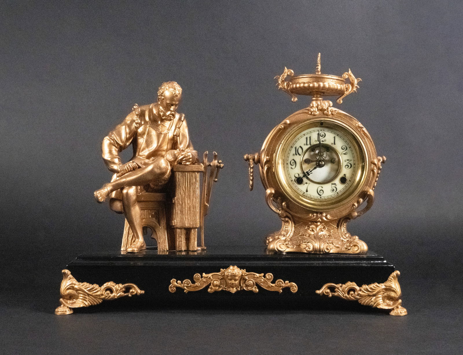 19th c. New Haven Figural Mantel Clock (1 of 8)