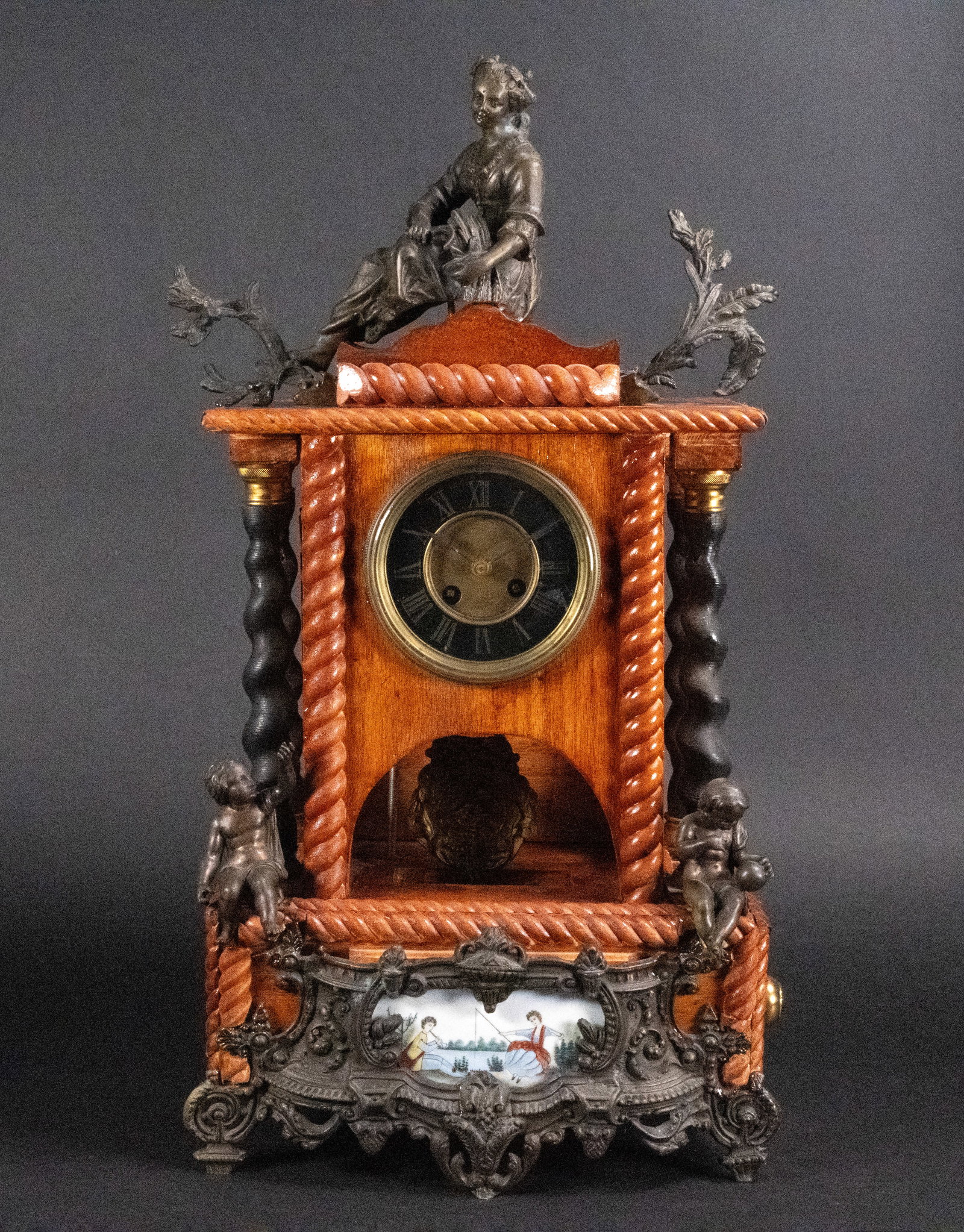 French Medaille D'argent Figural Mantle Clock (1 of 12)