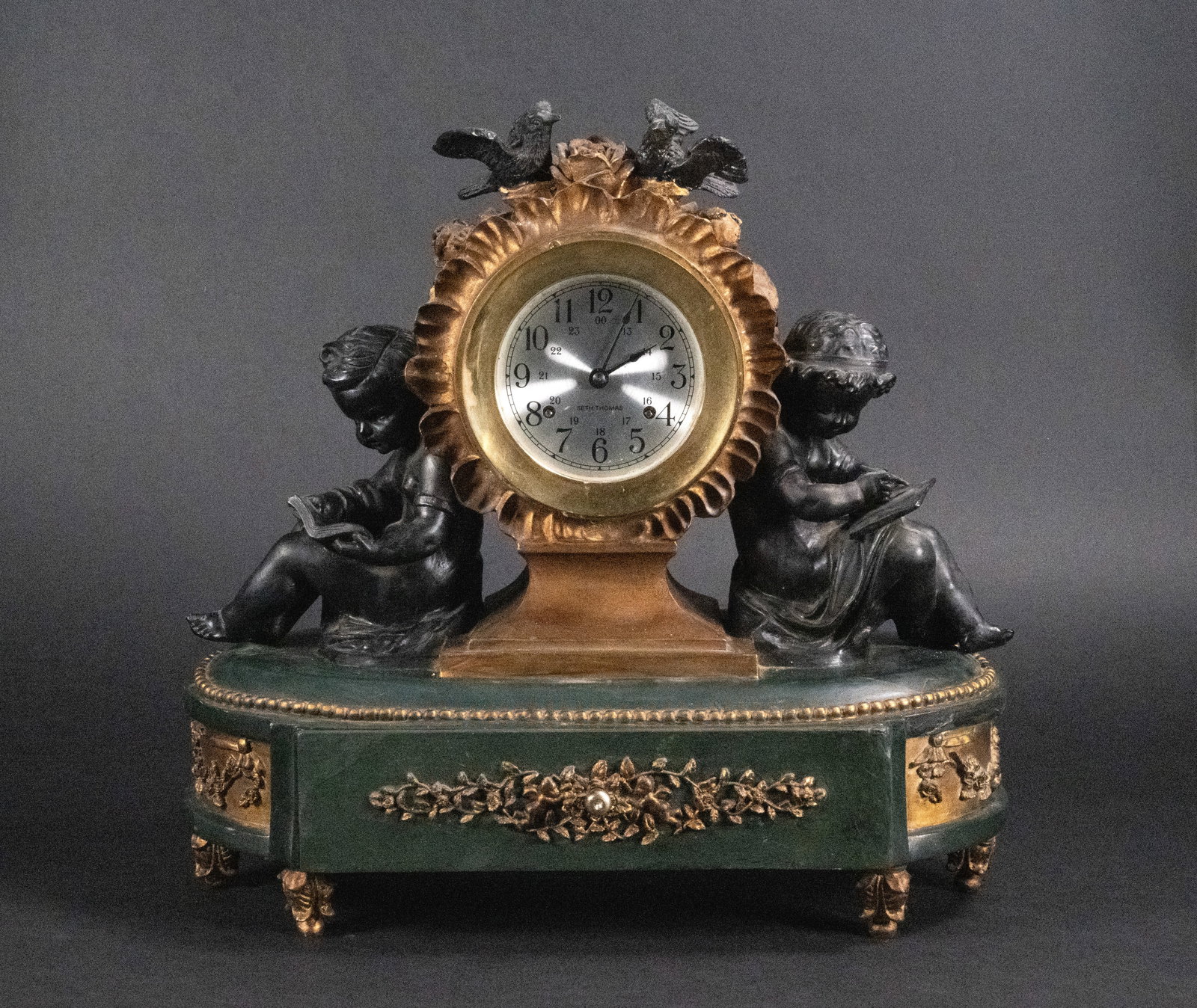 Early 20th c. Seth Thomas Ships Clock In Wooden Figural Housing Helsmann-W (1 of 10)