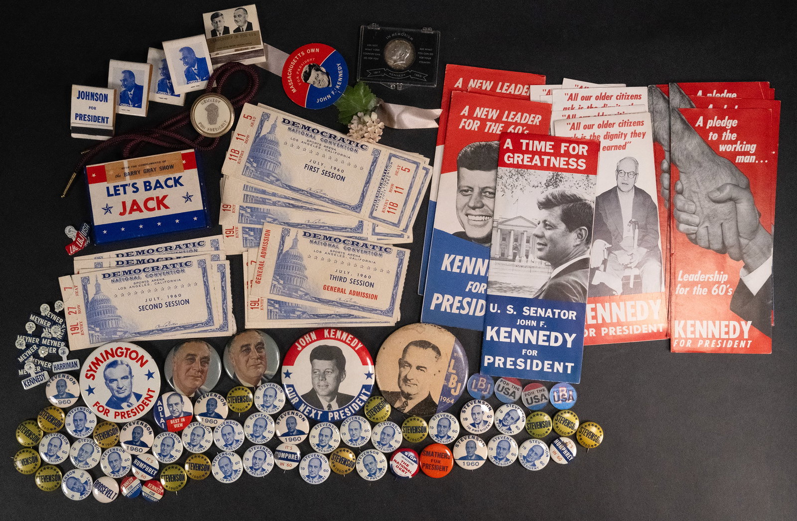 John F Kennedy JFK  Lyndon B Johnson LBJ Election Memorabilia 1960's (1 of 12)