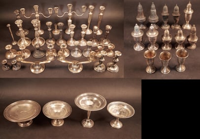 Sterling Silver Assorted Tableware Collection Over 12 Kilograms