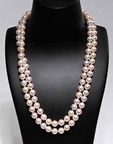 14K Gold & Large Size Natural Pearl Necklace