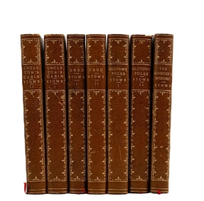 Fine Binding 19th c. Harriet Beecher Stowe Collection of 7 Books Uncle Tom's Cabin Oldtown Folks Etc