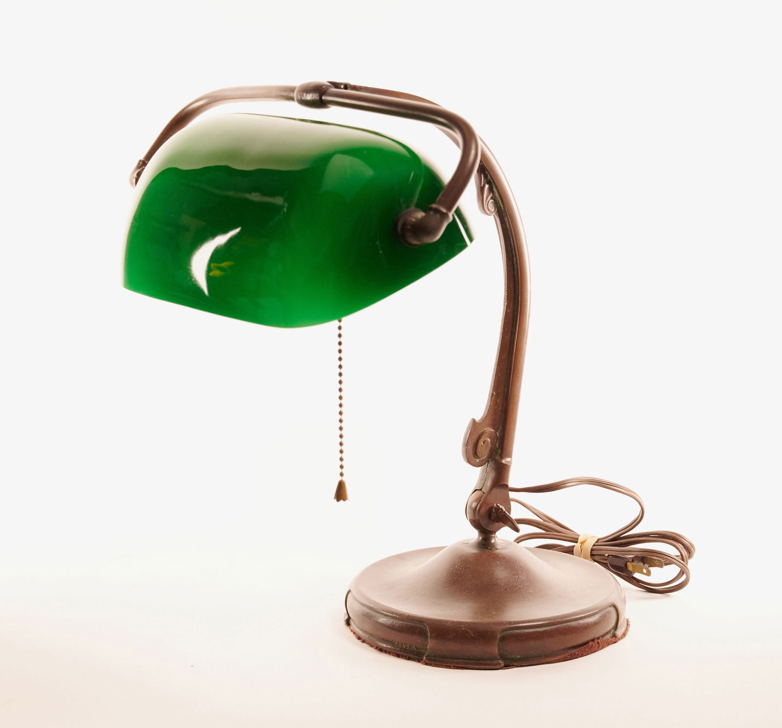 Handel Green Glass Bronze Bankers Desk Lamp Signed Early 20th C (1 of 16)