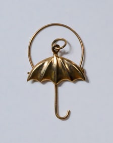 14K Gold Umbrella Pendant