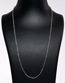 14K White Gold Rope Chain Necklace 20"L
