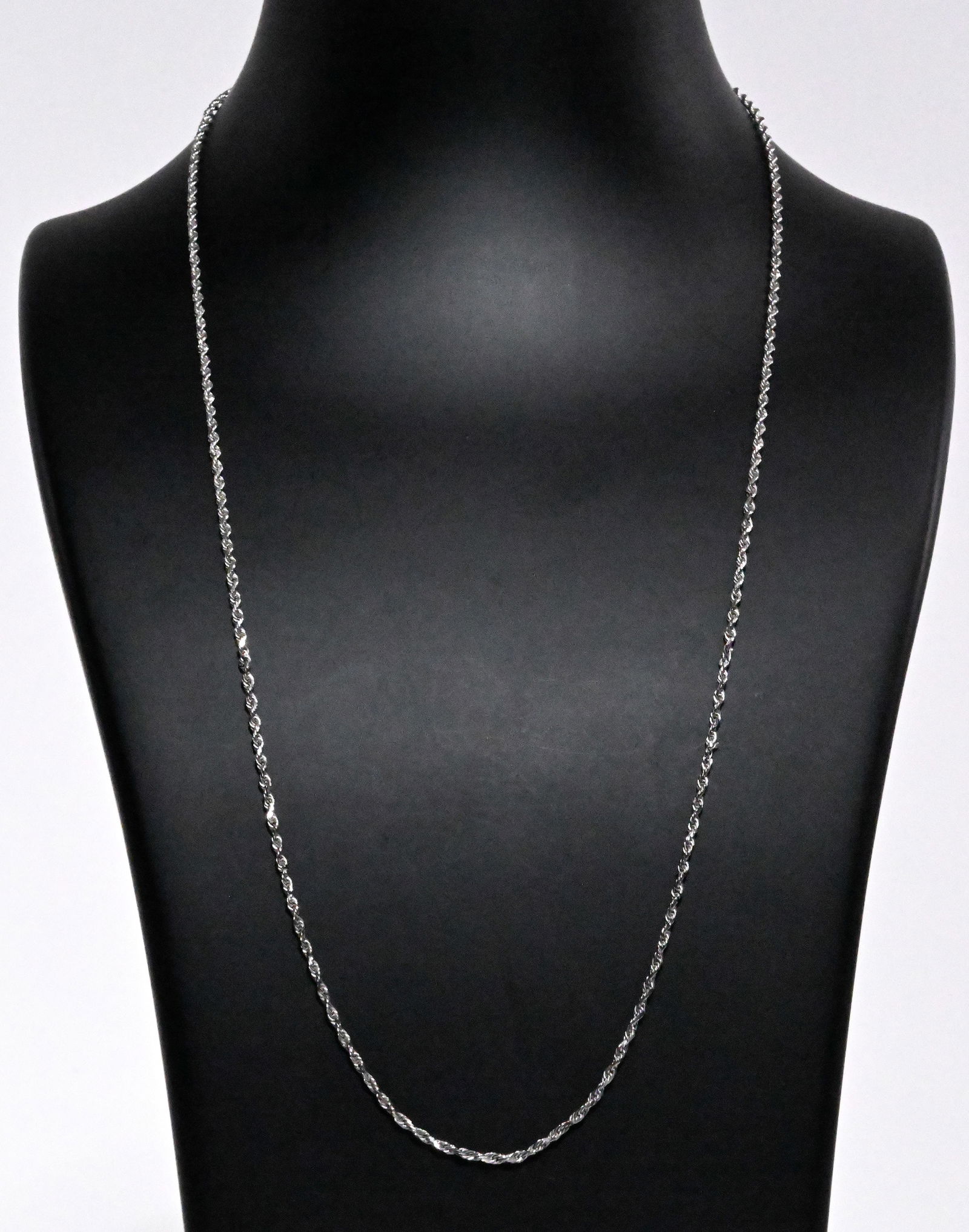 14K White Gold Rope Chain Necklace 20"L (1 of 5)
