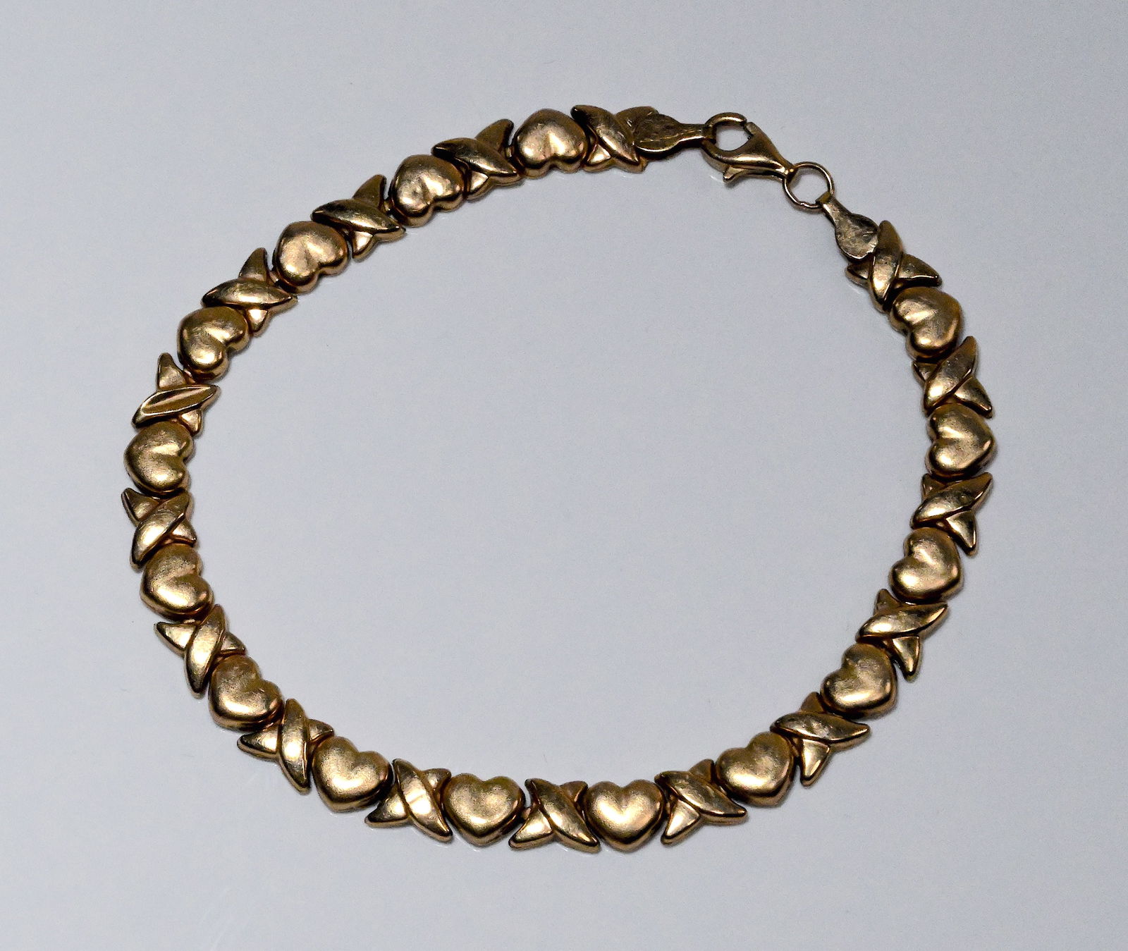 Gold XoXo Heart Bracelet 8" (1 of 5)