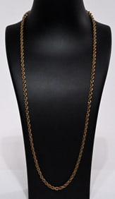 14k Gold Rope Chain Necklace