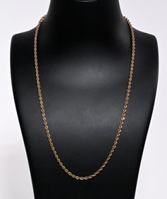 14K Gold Rope Chain Necklace 18"