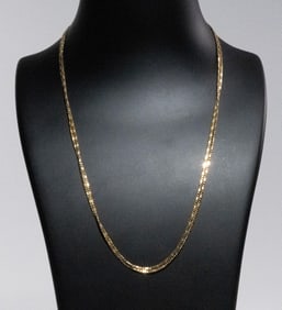 18K Gold Chain Necklace 36"L