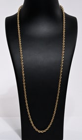 14K Gold Rope Chain 26"L