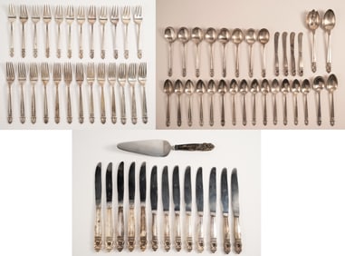 "Royal Danish" Sterling Silver Flatware By International Sterling Set For 12 - 2576 Grams