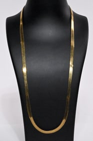 Unoaerre Italian 14K Gold Herringbone Necklace 23"L