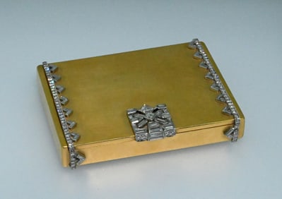 Cartier 18K Gold & Diamond Compact Vanity Powder Case