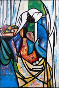 William Tolliver (America 1951-2000) "Fruitful Nude" Oil On Canvas