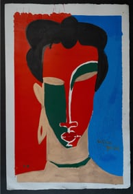 William Tolliver (America 1951-2000) Acrylic On Arches Paper Signed