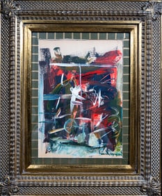 Late 20th c. Modern Abstract Oil Signed illegibly