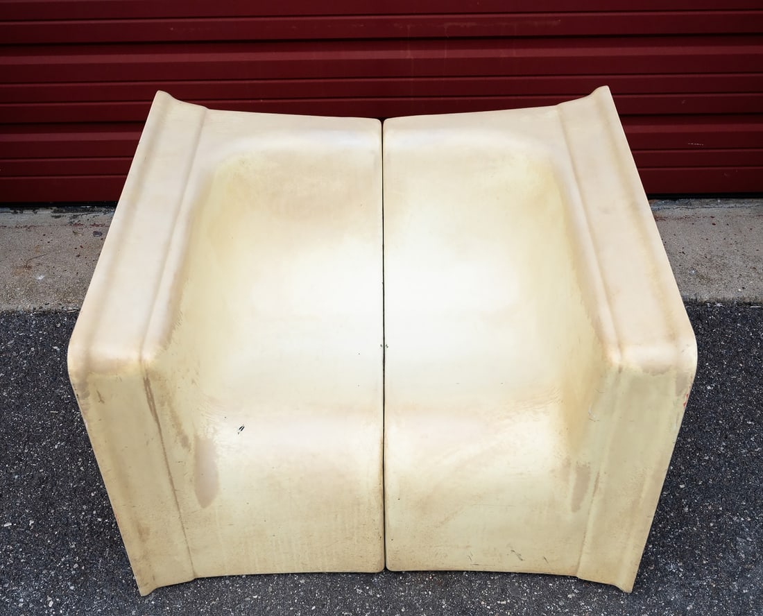 Christian Germanaz (French b. 1940-) Space Age Half & Half Chair Mid Century Molded Fiberglass (1 of 7)