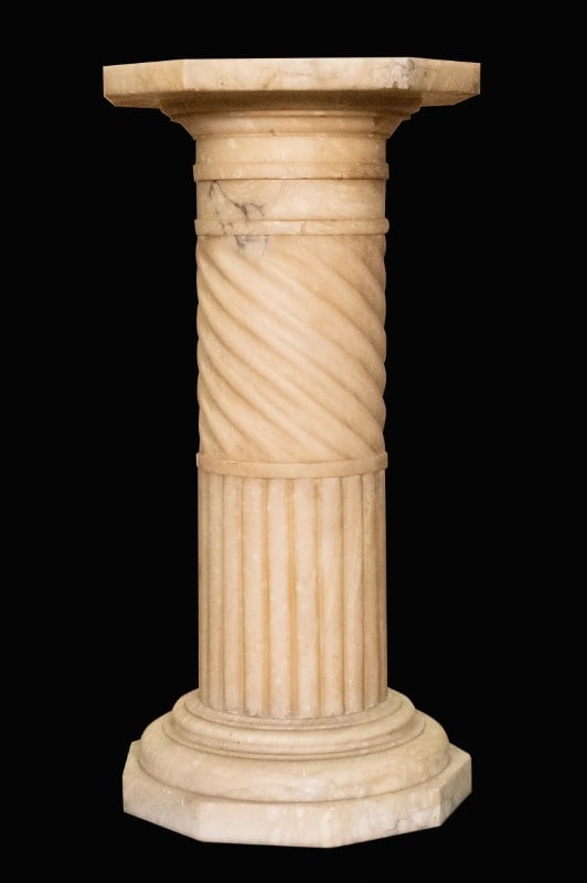 Large Marble Fluted Swirl Pedestal (1 of 3)
