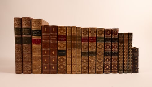 Fine Binding 19th c. Assorted Collection Of 18 Books