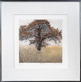 Greenwood Phil (English b. 1943-) Aquatint Etching "Little Oak" C 1976