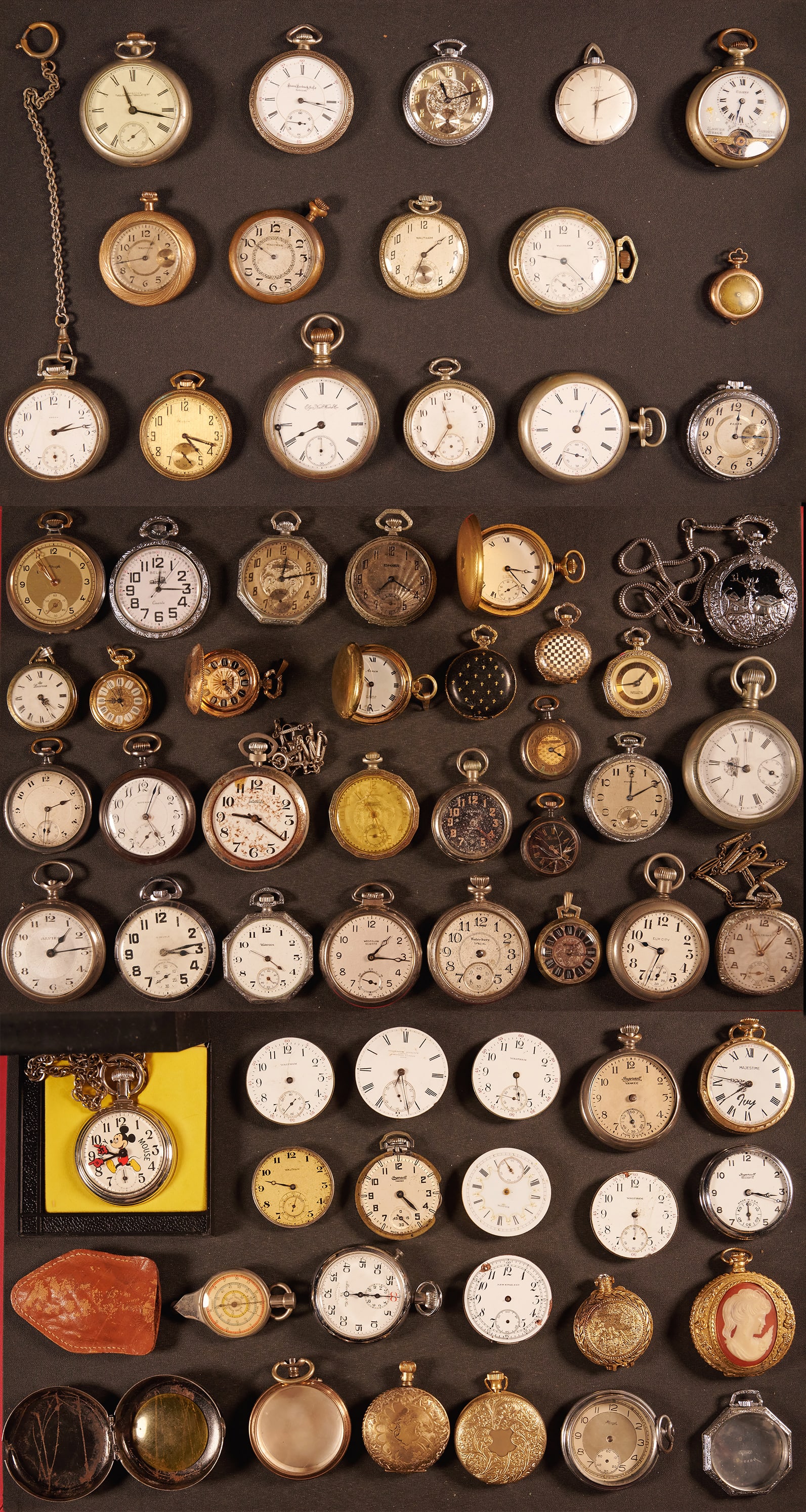 Large Pocketwatch Collection Lot Of 62Pcs Elgin Waltham Sears Roebuck & Co Etc (1 of 5)