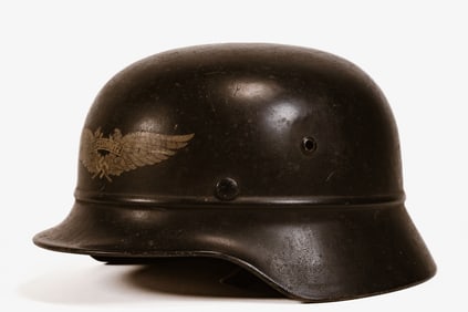 German WWII M-35 Beaded Helmet