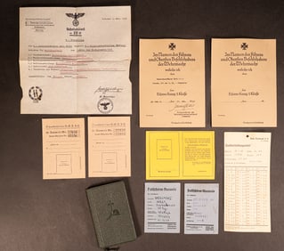 WWII German Paperwork Identification Lot SS Secret Police Bible