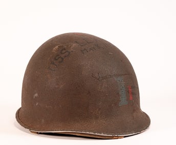 WWII USS Lexington Marked & Named M1 Military Combat Helmet