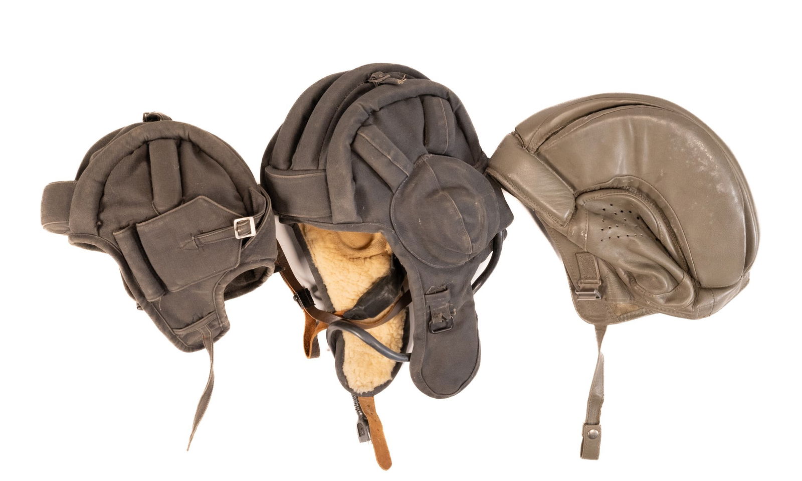 Tank Helmet Group Lot Leather & Cloth (1 of 15)
