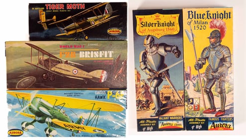 Vintage Aurora Model Group Lot Knights Planes Andrew Yarchus