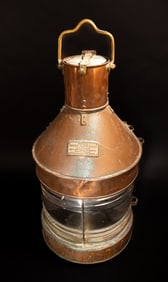 Maritime Copper and Brass Ships Mast Lamp / Lantern by William Harvie & Co