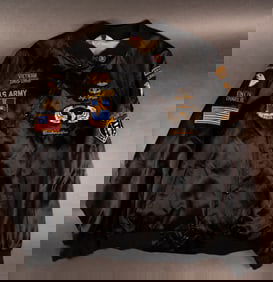 101st Airborne Division Screaming Eagle ARMY Vietnam Veteran South Vietnam Satin Jacket Made in the