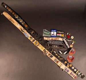 Large military Civil War WWII Insignia Group Lot Cuff Titles Patches USA German Russia etc