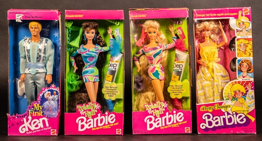 Vntage Mattel Barbie Doll & Ken Doll Group Lot NOS
