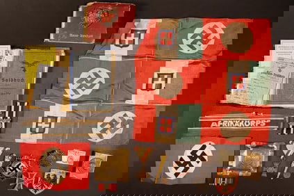 WWII German Collection Group Lot Armband Badge Order etc