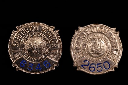 WWII 1930s NYC Sanitation Man Numbered Badge