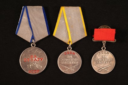 Lot of 3 Soviet Russian CCCP Merrit Medals