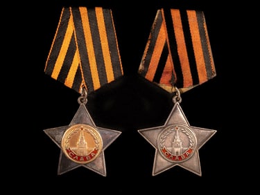 Sterling Silver Russian Soviet Orders of Glory 2nd & 3rd Class