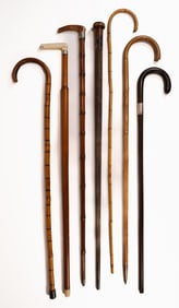 Carnival Canes / Walking Sticks Lot of 7 Bone Sterling Silver