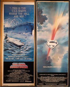 Lot of 2 Vintage Framed Movie Posters Superman & The Final Countdown