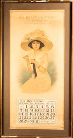 1912 Knapp Co. London New York Torronto Advertising Calendar Lithograph Framed