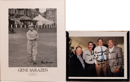 Gene Sarazen Autograph Lot Photos From Estate of Ed Kranepool