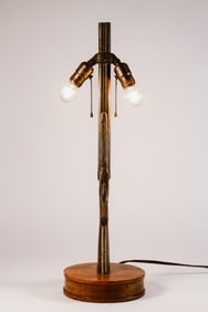 Double Barrel Shotgun Table Desk Bronze Lamp