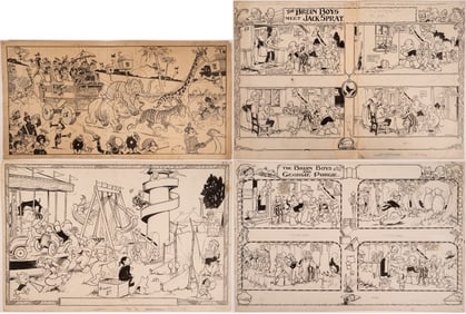 Original Large Comic Art Work by Herbert Foxwell